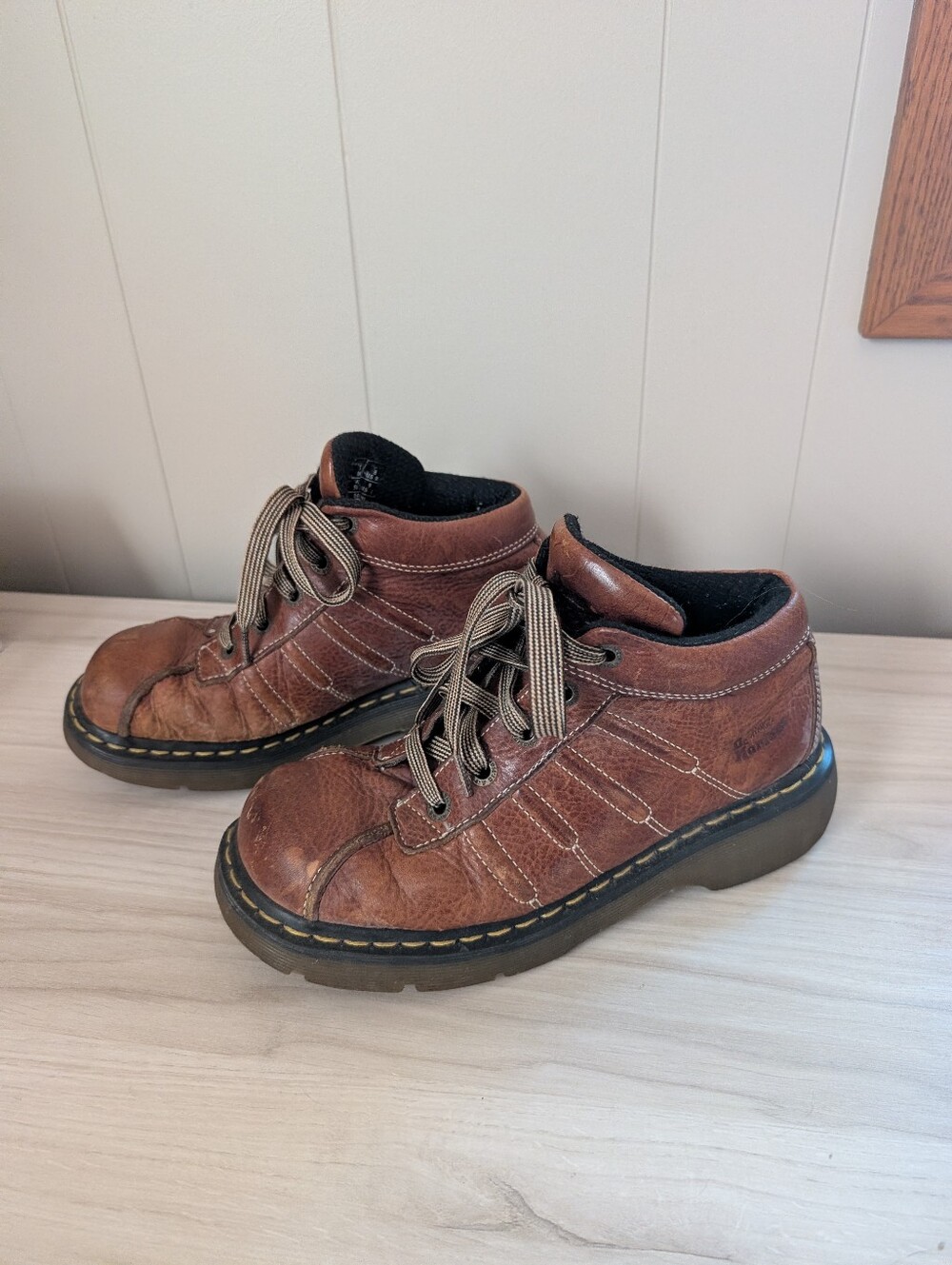 Vintage Y2K Dr. Martens Brown Chunky Leather Shoes Men's 8 Women's 9